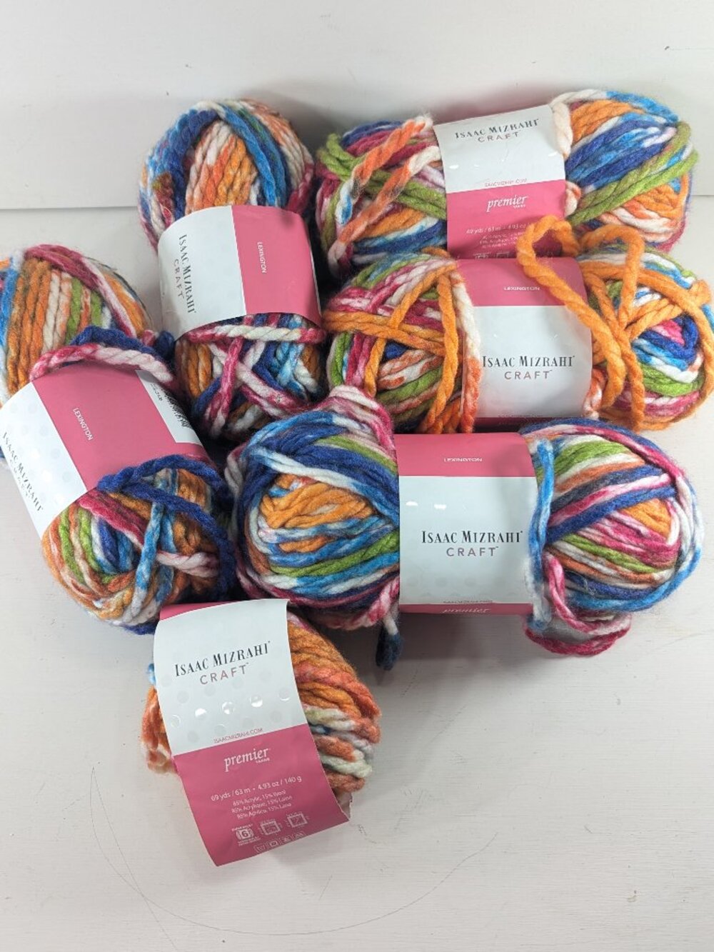 Isaac Mizrahi LEXINGTON premier yarns 5 wool blend skeins for knitting, crochet